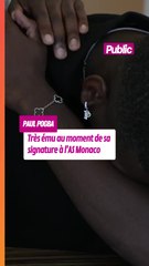 Paul Pogba très ému au moment de sa signature à l'AS Monaco.