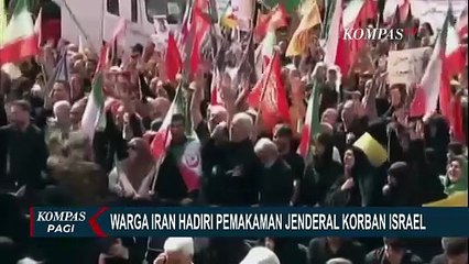Momen Ribuan Warga Teheran Hadiri Pemakaman Jenderal Garda Revolusi Iran