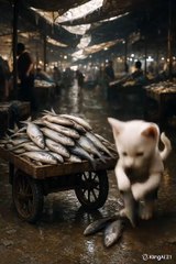 Cat with fishes