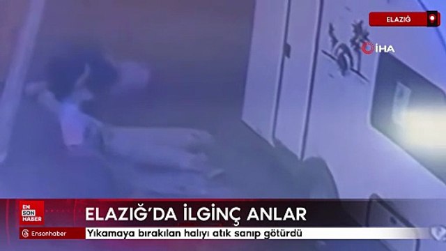 Elazığ’da ilginç anlar: Yıkamaya bırakılan halıyı atık sanıp götürdü