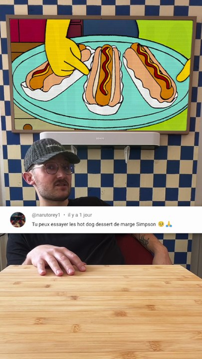 Hot dog sucre de Marge Simpsons #hotdog #margesimpson #simpsons #dessinanime #recette