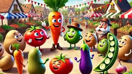 Ten Little Vegetables - Learn Vegetables with Nursery Rhyme and Kids Song with simple way