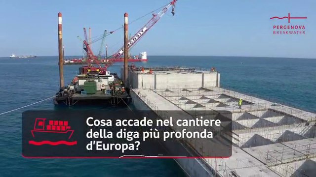 Completata la prima metà delle colonne per la nuova diga di Genova