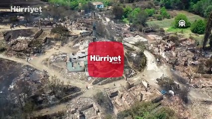 Köprücek köyü, yangında büyük zarar gördü