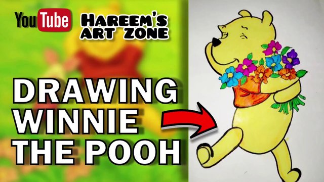 Drawing Winnie the Pooh bear _ how to draw Winnie the pooh for beginners step by step