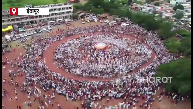 इंदापूरमध्ये संत तुकाराम महाराजांच्या पालखी सोहळ्यातील दुसरं गोल रिंगण उत्साहात!