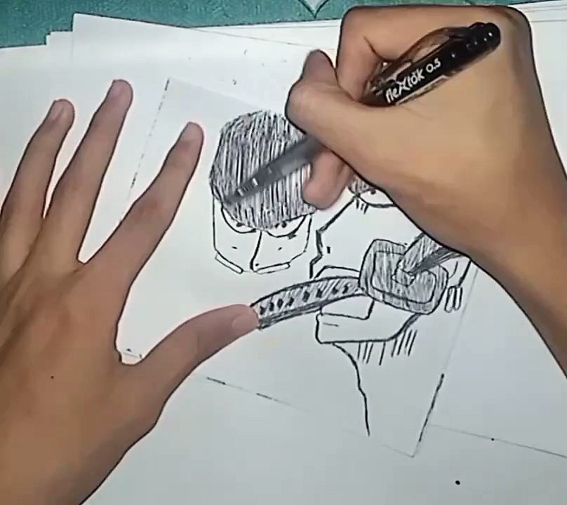 Zoro Drawing Wado Ichimonji / Three Sword Style 🗡️⚔️ 😈💀🙀😼😼