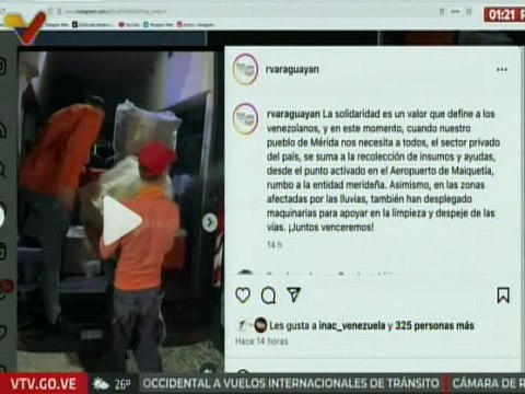 Min. Araguayán destaca la unidad nacional en apoyo a las familias merideñas afectadas por intensas lluvias