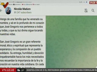 Jefe de Estado conmemora los 106 años de la siembra de San José Gregorio Hernández