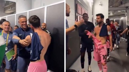 Luis Enrique y el resto del PSG se despide de Messi tras eliminación del Inter Miami