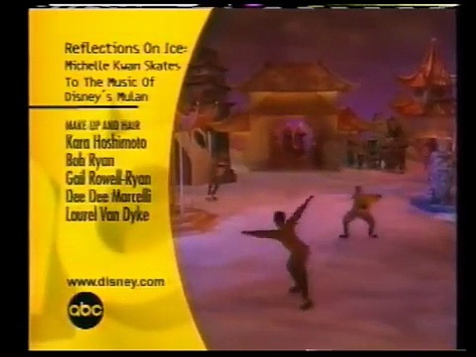 Reflections On Ice: Michelle Kwan Skates To The Music Of Mulan ABC Split Screen Credits (Update)