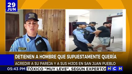 Detienen a hombre tras intentar agredir a su mujer e hijos con un machete en La Masica, Atlántida