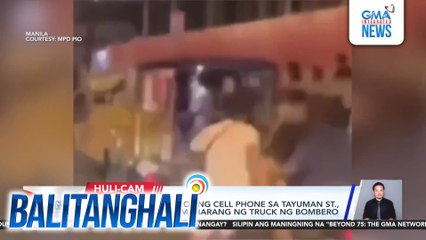 Lalaking nanghablot ng cell phone sa Tayuman St., arestado matapos maharang ng truck ng bombero | Balitanghali