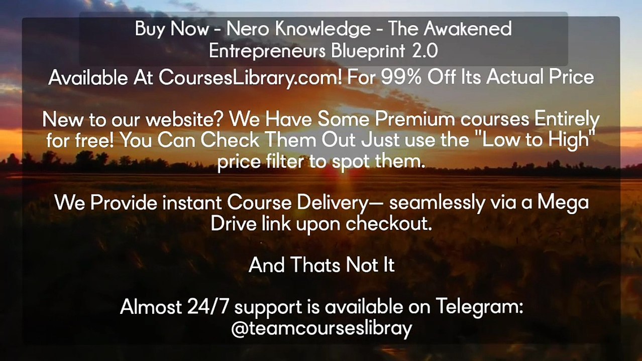 (courseslibrary.com)Buy Now - Nero Knowledge - The Awakened Entrepreneurs Blueprint 2.0