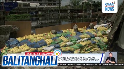 Riverwall na nasira, nilagyan ng sandbags at tinapalan ng plywood; mga residente, nangangambang baka bumigay ulit ang riverwall | Balitanghali