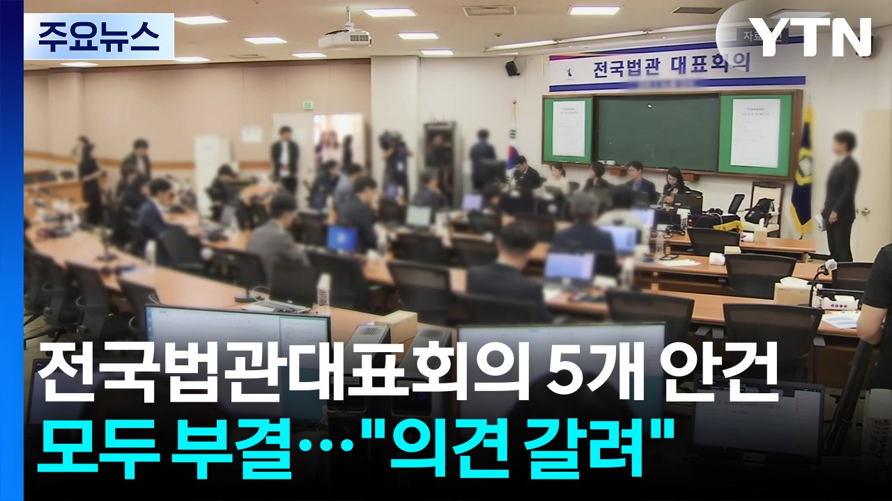 전국법관대표회의 5개 안건 모두 부결..."의견 갈려" / YTN