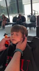 Haircut Goes Wrong as Kid Moves His Head