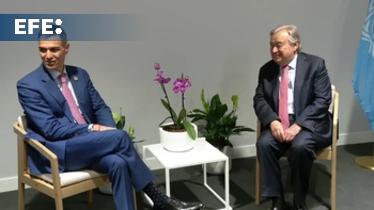 Encuentro de Sánchez y Guterres antes del comienzo de la cumbre de Sevilla