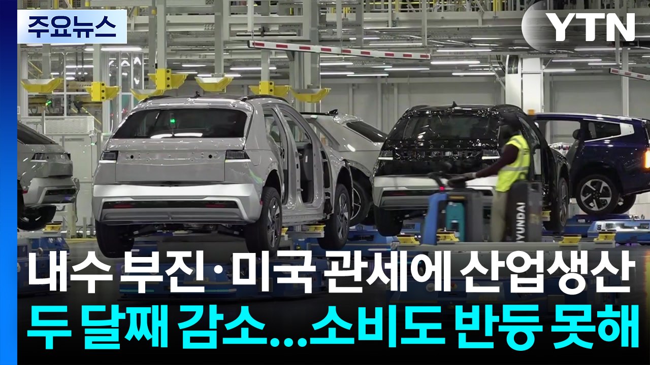 내수 부진·미국 관세에 산업생산 두 달째 감소...소비도 반등 못해 / YTN