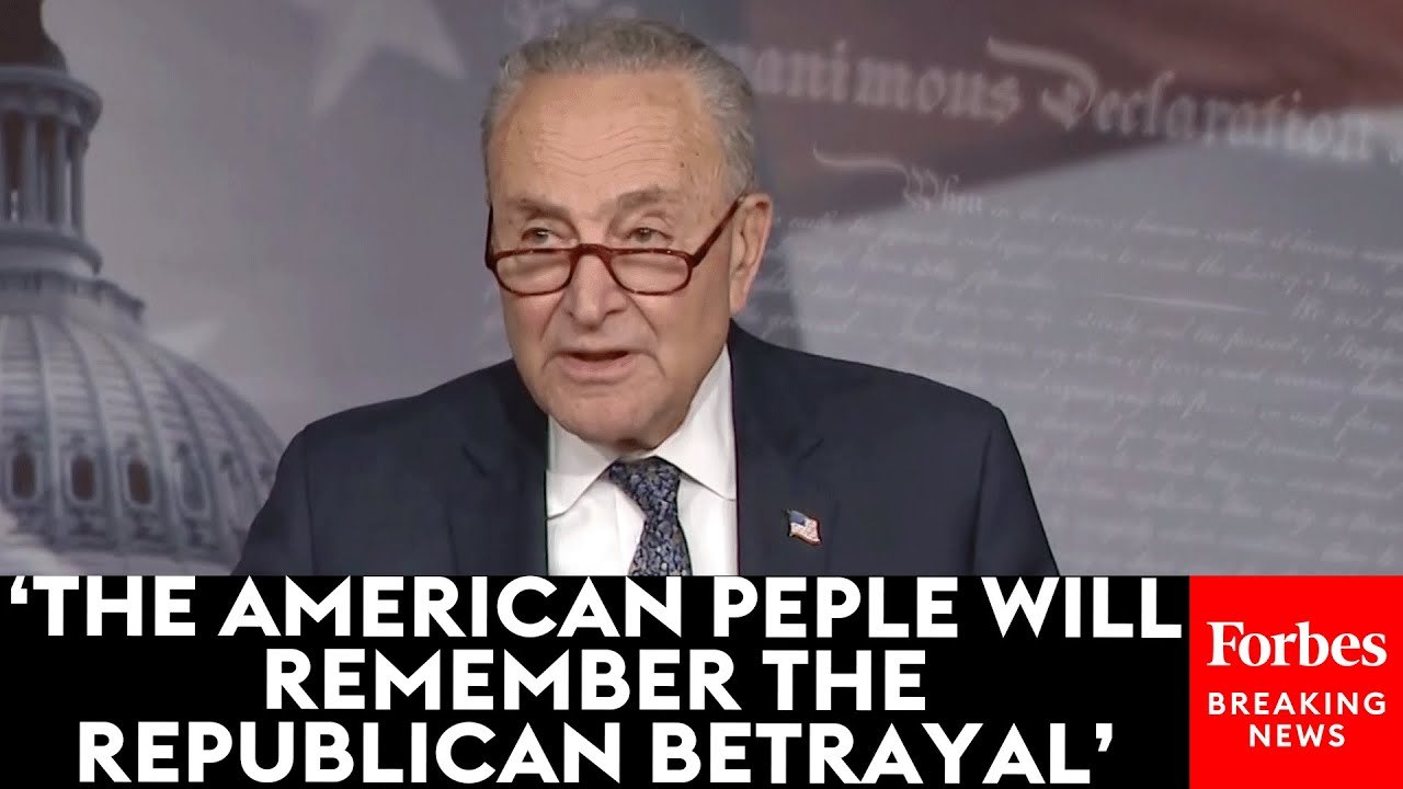 Chuck Schumer Holds Press Briefing After Senate Passes Trump's Big Beautiful Bill
