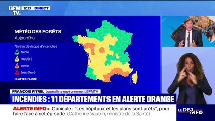 Feux de forêts: 11 départements en risque d'incendies "élevé" ce lundi