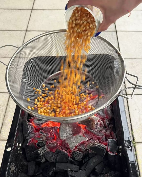 Popcorn over fire hits different 🍿🔥