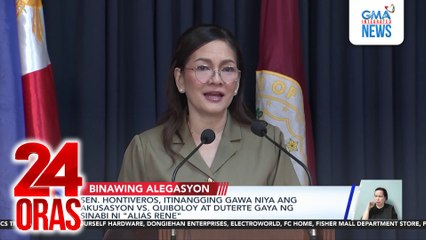 Sen. Hontiveros, itinangging gawa niya ang akusasyon vs. Quiboloy at Duterte gaya ng sinabi ni "Alias Rene" | 24 Oras