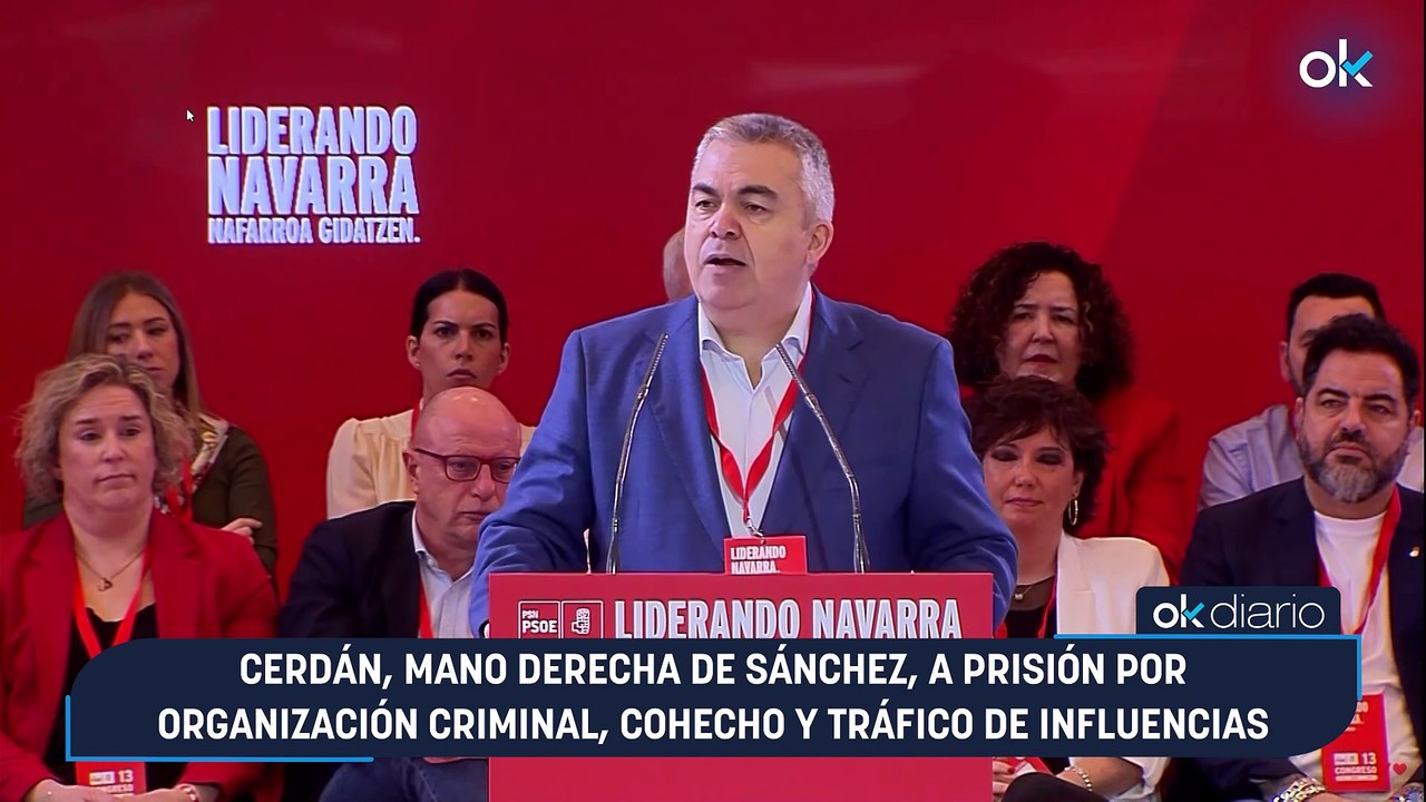 Cerdán, mano derecha de Sánchez, a prisión por organización criminal, cohecho y tráfico de influencias