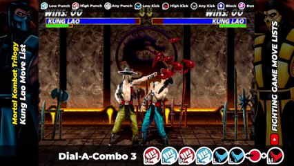 KUNG LAO MOVE LIST - Mortal Kombat Trilogy (MKT)