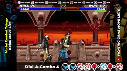 KABAL MOVE LIST - Mortal Kombat Trilogy (MKT)