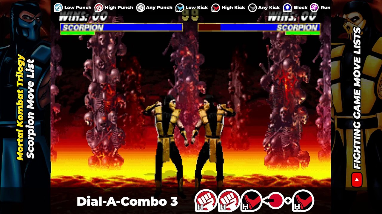 SCORPION MOVE LIST - Mortal Kombat Trilogy (MKT)