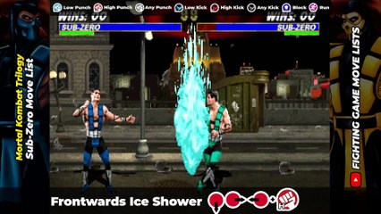 SUB-ZERO (KUAI LIANG) MOVE LIST - Mortal Kombat Trilogy (MKT)