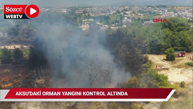 Aksu'daki orman yangınında yanan alanlar havadan görüntülendi
