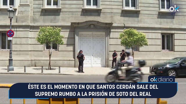 Éste es el momento en que Santos Cerdán sale del Supremo rumbo a la prisión de Soto del Real