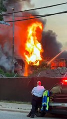Firefighters battle huge industrial fire on Detroit's east side