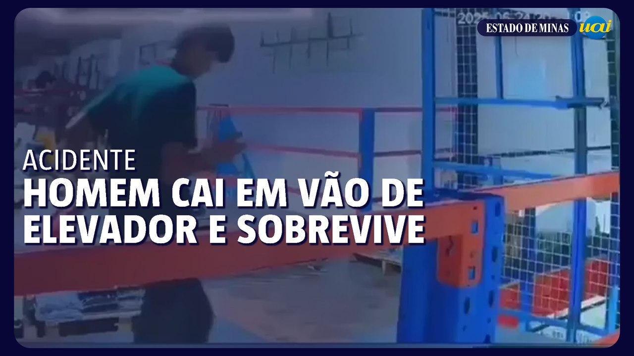 Homem se distrai com celular, cai em vão de elevador e sobrevive