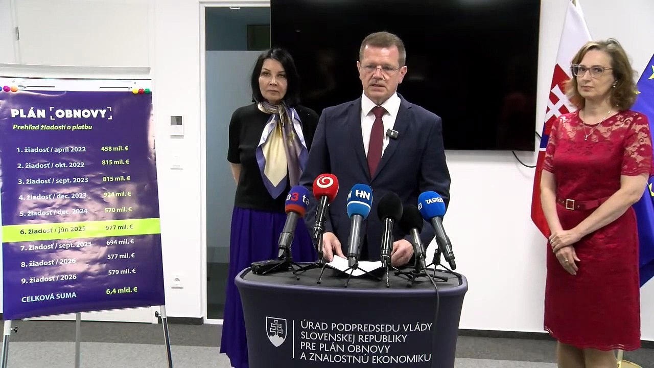 ZÁZNAM: P.Kmec: SR žiada historicky najvyššiu platbu z plánu obnovy za takmer 1 mld.