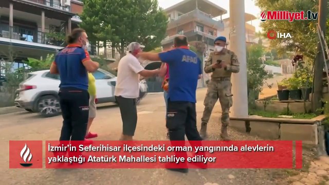 Seferihisar'da alevlerin yaklaştığı mahalle tahliye ediliyor