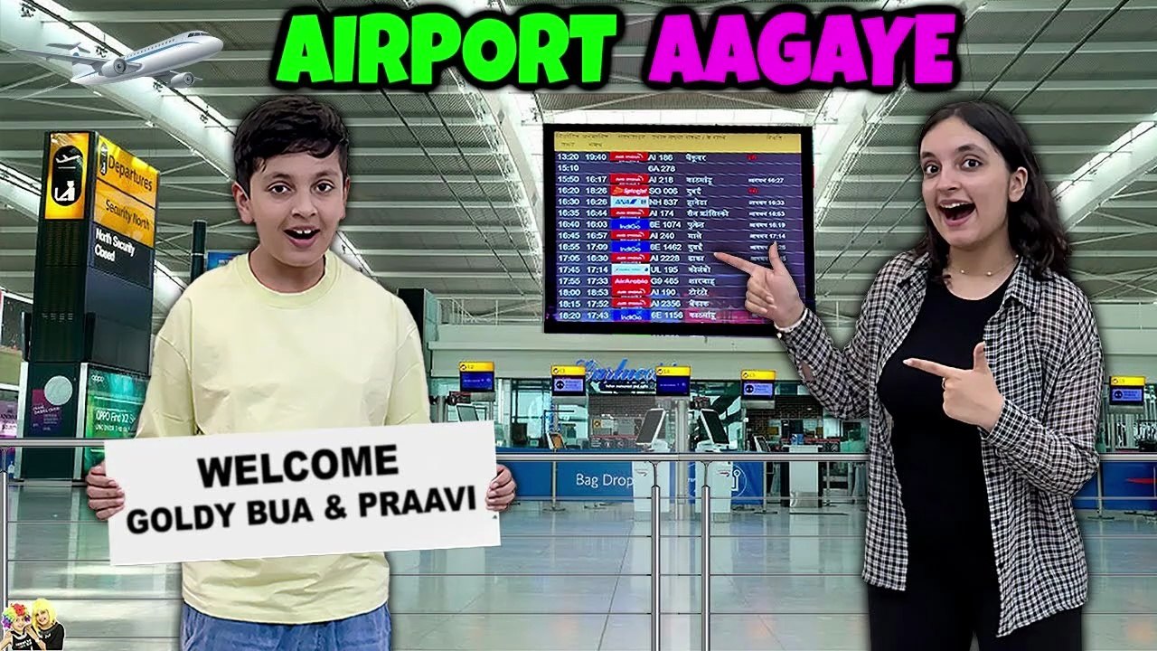 AIRPORT AAGAYE _ Goldy Bua & Praavi coming from America _ Aayu and Pihu Show