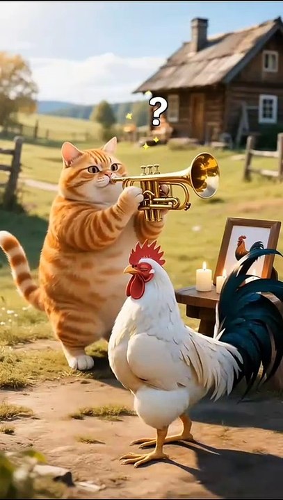 The Rooster Is Confused... What Just Happened 🤯#short#cat#ai