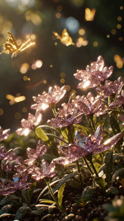 beautiful flowers and butterflies