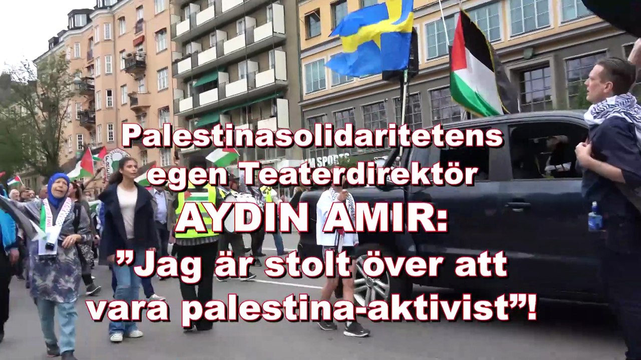 Palestinasolidaritetens egen Teaterdirektör AYDIN AMIR talar på Odenplan