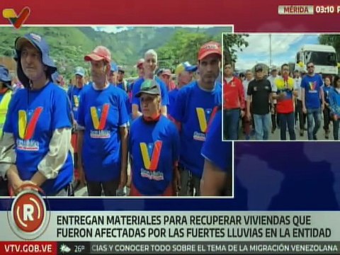 Gobierno Bolivariano entrega materiales e insumos para la reconstrucción de viviendas en Mérida