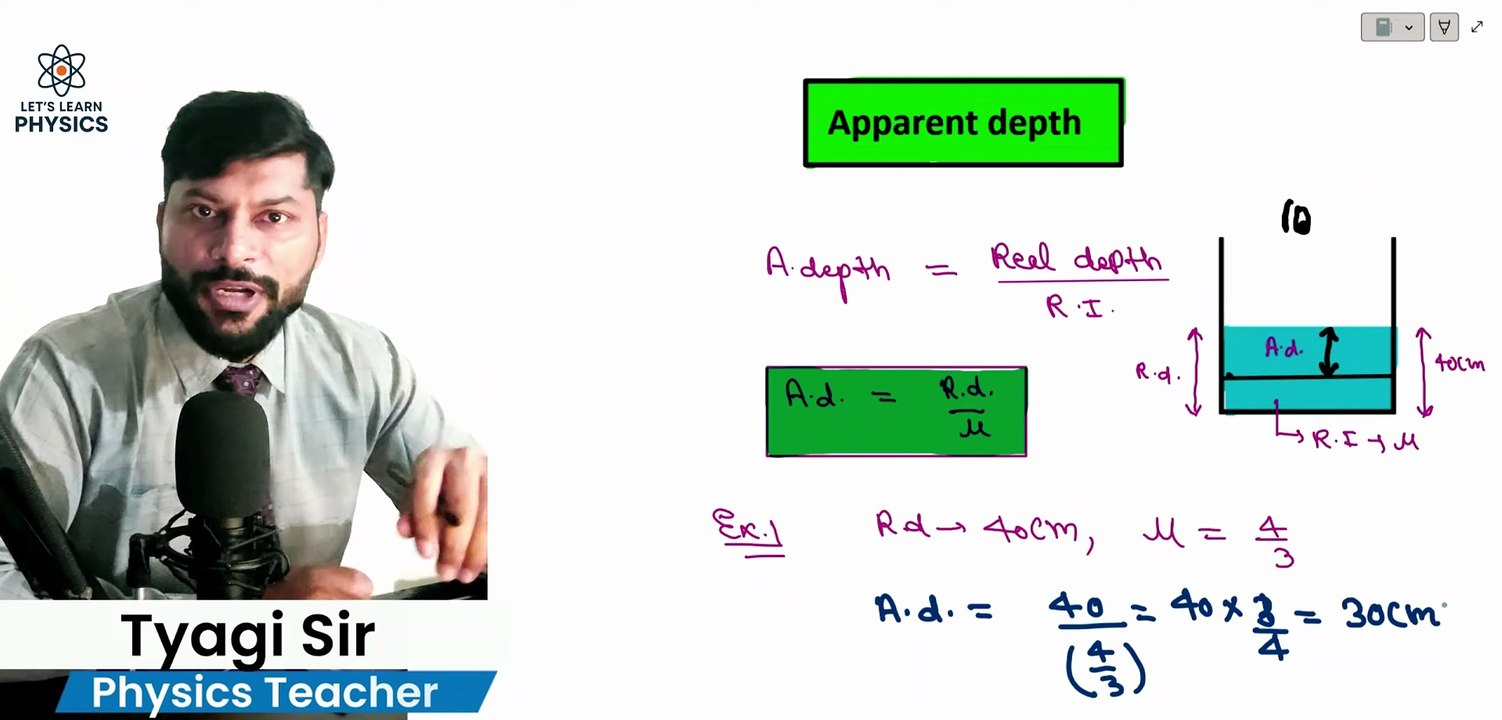 L5 APPARENT DEPTH || NEET & JEE || CLASS 12 || CLASS 11 || CLASS 10 OLY
