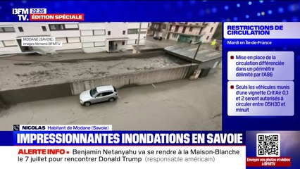 Inondations en Savoie: "C'est une catastrophe", témoigne Nicolas, commerçant à Modane