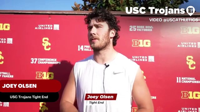 USC Trojans tight end Joey Olsen discusses how the tight end room is doing as a whole