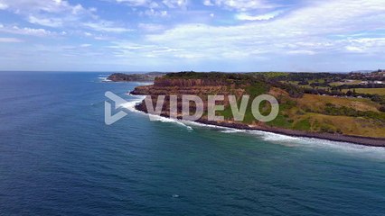 Lennox Head Mountain overlooking the sea -NSW Australia -Aerial