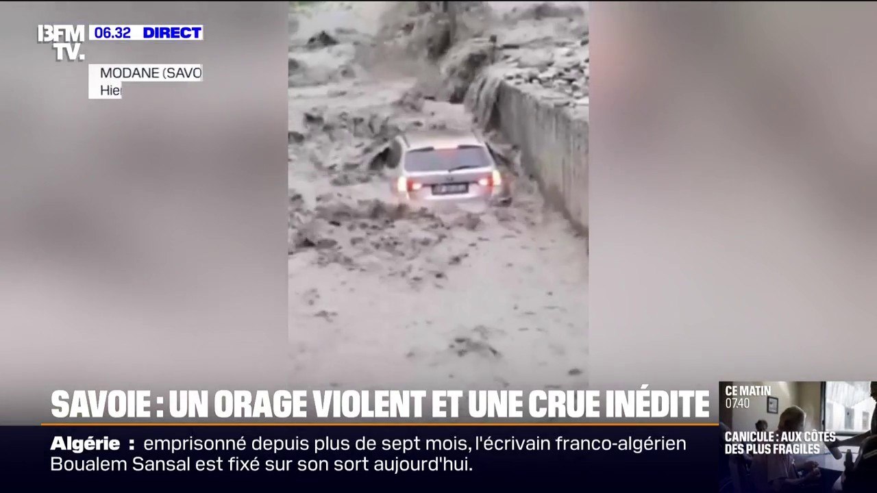 D'importantes inondations à Modane (Savoie), conséquences d'un orage localisé