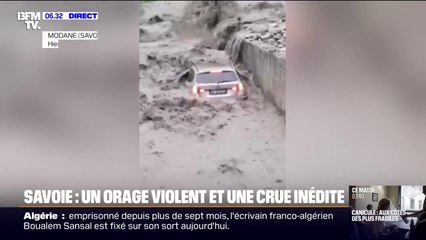 D'importantes inondations à Modane (Savoie), conséquences d'un orage localisé