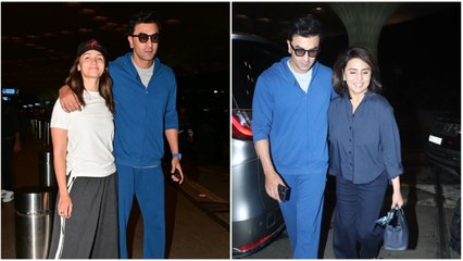 Ranbir Kapoor-Alia Bhatt, Neetu Kapoor at Mumbai airport ahead of family trip. Watch
